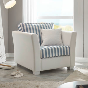 Sessel weiss blau gestreift Wales - Empinio24 - 