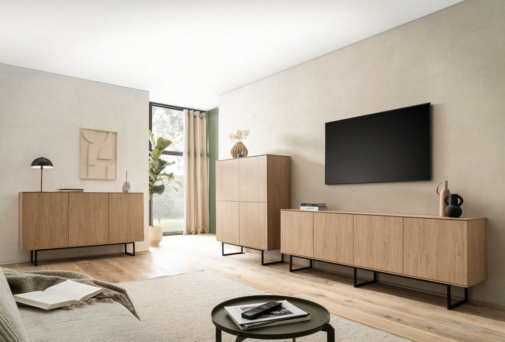 Sideboard Eiche hell 3 - türig 150 cm Como - Empinio24 - 