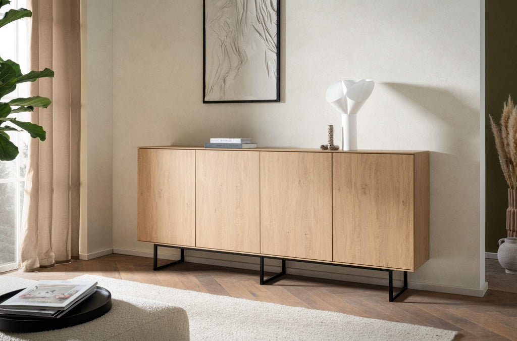 Sideboard Eiche hell 4 - türig 200 cm Como - Empinio24 - 