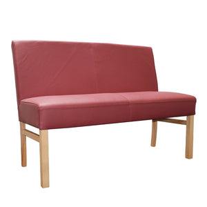 Sitzbank aus Leder mit Rückenlehne, Beine Buche oder Eiche Sophie - Empinio24 - 90 cm - 