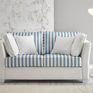 Sofa 2 - Sitzer weiss blau gestreift Wales - Empinio24 - 