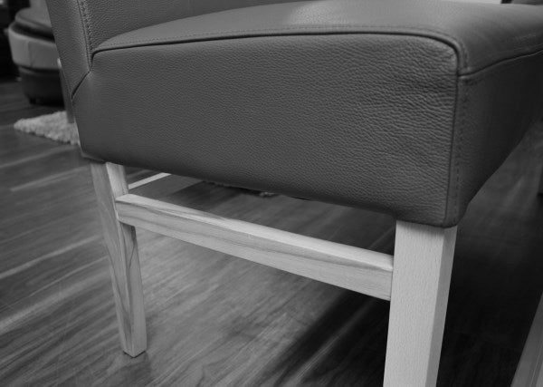 Sitzbank aus Kunstleder 90 cm Beine aus Buche oder Eiche Farben wählbar SOPHIE