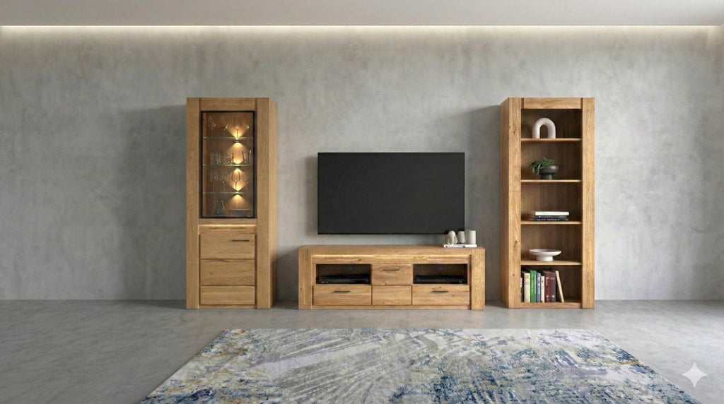 TV - Lowboard Unterschrank 161 cm Volo Eiche teilmassiv geölt - Empinio24 - 