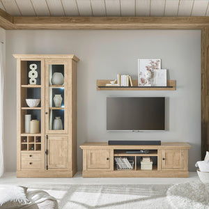 TV - Wohnwand 3 - teilig 309 cm Eiche gebürstet Optik Cardiff - Empinio24 - 