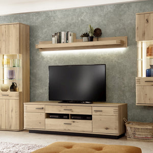 TV-Wohnwand Nr. 2 Eiche bianco teilmassiv 305 cm Sevilla - Empinio24 - 