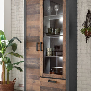 Vitrine 97x201 cm 3 - türig used - look QUEENS + Beleuchtung - Empinio24 - 