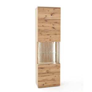 Vitrine Eiche bianco teilmassiv 60 cm links Santa Fe - Empinio24