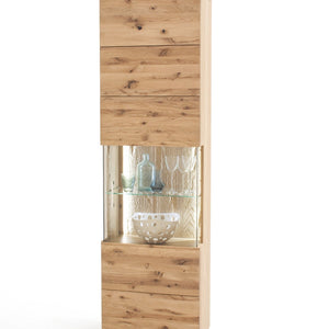 Vitrine Eiche bianco teilmassiv 60 cm rechts Santa Fe - Empinio24