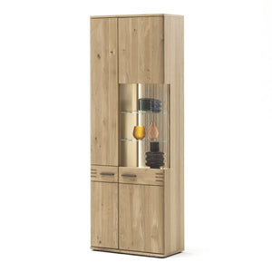 Vitrinenschrank Eiche bianco teilmassiv 75 cm Sevilla - Empinio24 - 