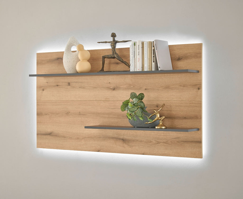 Wandpaneel mit Regalen 155 cm Eiche Boston - Empinio24 - 