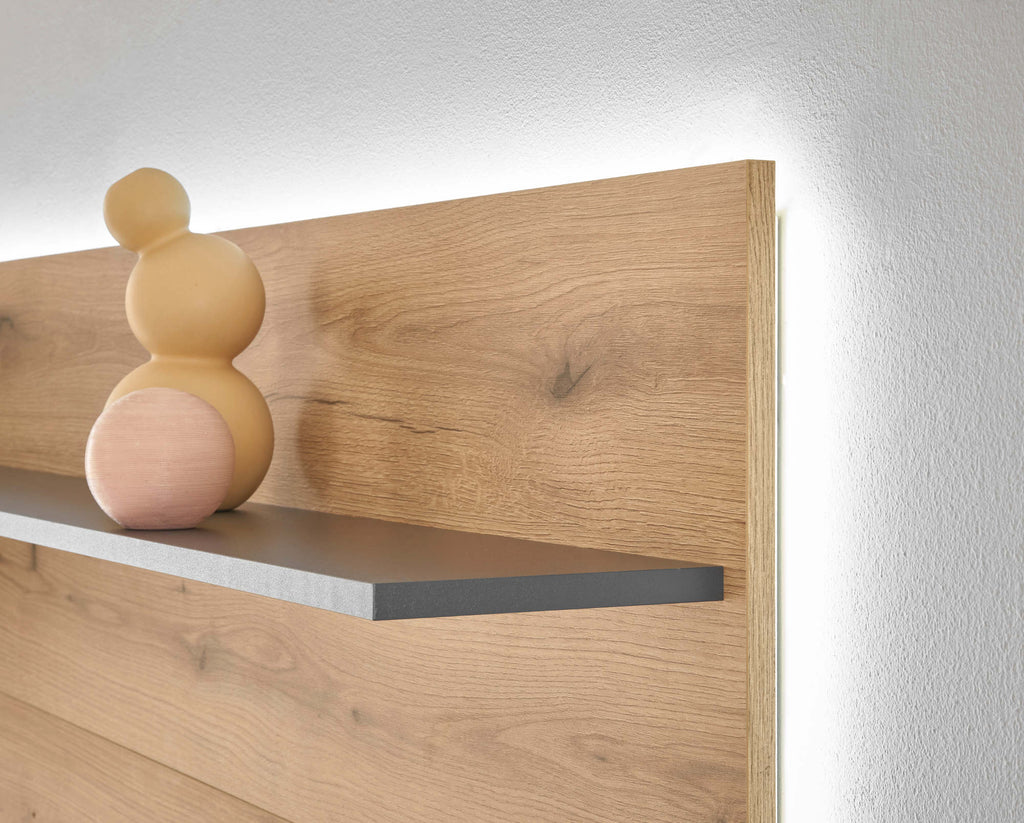 Wandpaneel mit Regalen 155 cm Eiche Boston - Empinio24 - 
