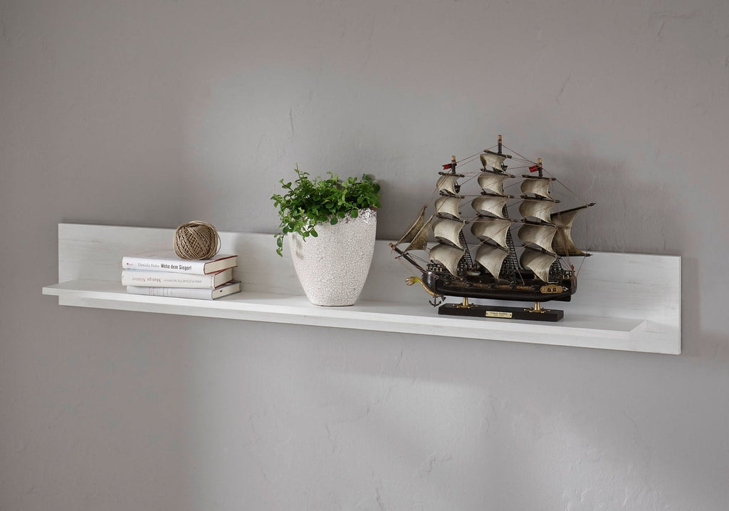 Wohnwand 288 cm 4 - teilig weiß Pinie WALES Nr. 1 + BELEUCHTUNG - Empinio24 - 