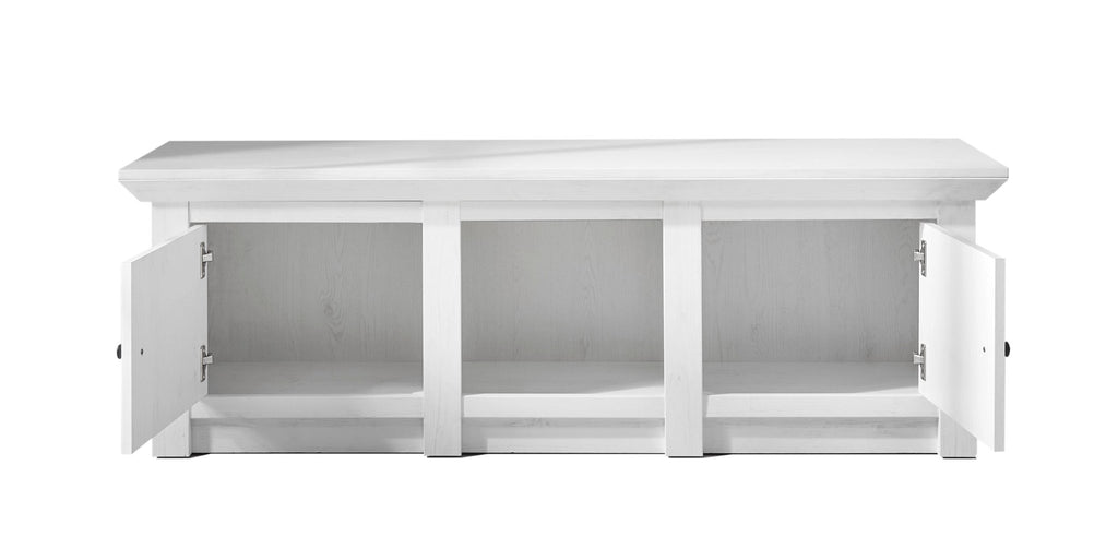 Wohnwand 288 cm 4 - teilig weiß Pinie WALES Nr. 1 + BELEUCHTUNG - Empinio24 - 