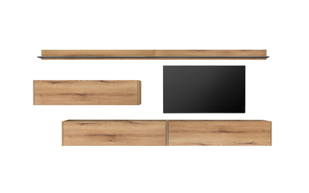 Wohnwand Eiche 340 cm 5 - teilig Nr 12 Boston - Empinio24 - 