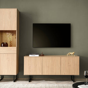 Wohnwand Eiche hell 2 - teilig 223 cm Set - 4 Como - Empinio24 - 