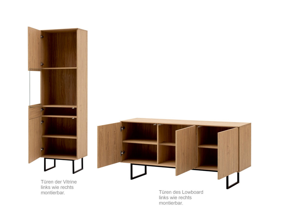 Wohnwand Eiche hell 2 - teilig 223 cm Set - 4 Como - Empinio24 - 