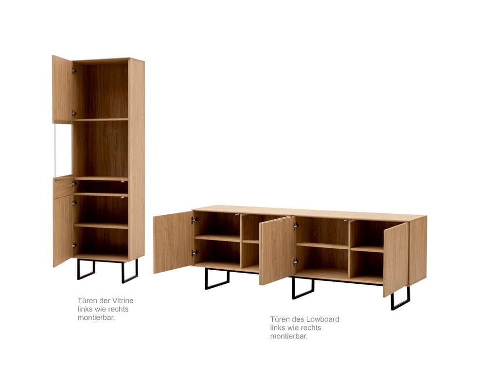 Wohnwand Eiche hell 2 - teilig 273 cm Set - 1 Como - Empinio24 - 