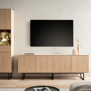 Wohnwand Eiche hell 2 - teilig 273 cm Set - 1 Como - Empinio24 - 