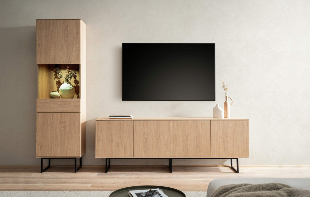 Wohnwand Eiche hell 2 - teilig 273 cm Set - 1 Como - Empinio24 - 