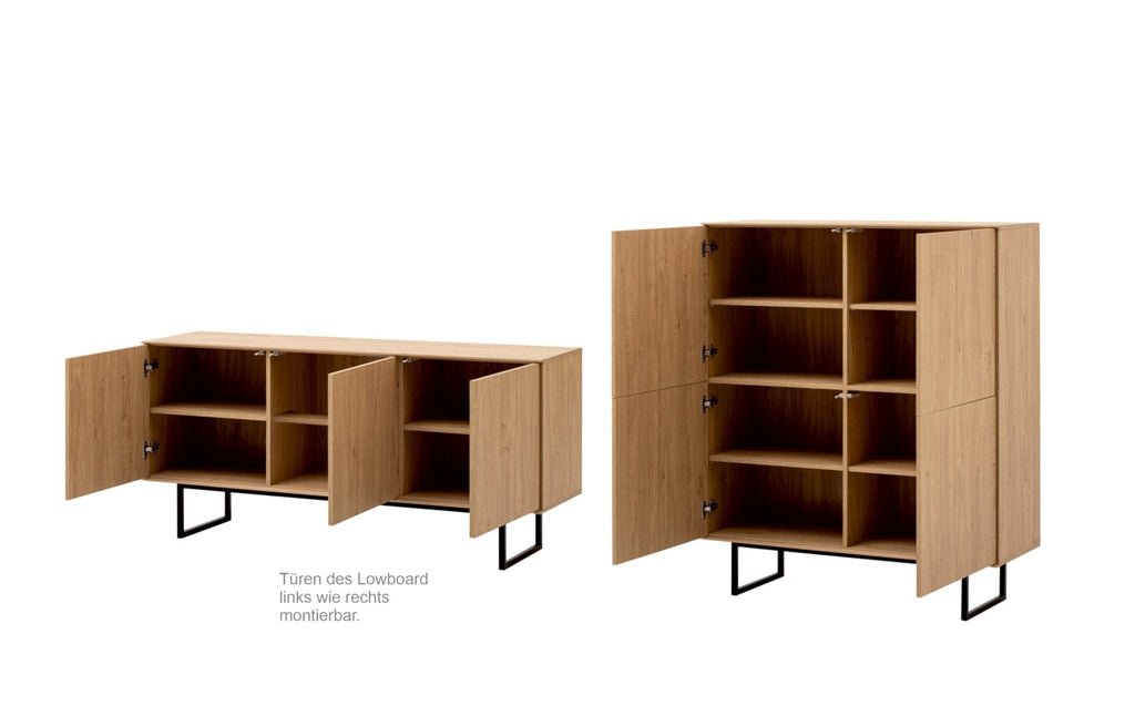 Wohnwand Eiche hell 2 - teilig 280 cm Set - 3 Como - Empinio24 - 