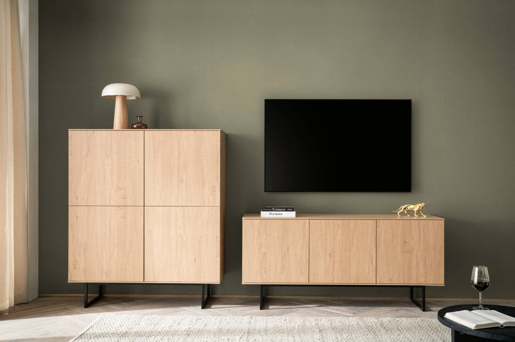 Wohnwand Eiche hell 2 - teilig 280 cm Set - 3 Como - Empinio24 - 