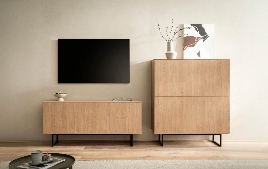 Wohnwand Eiche hell 2 - teilig 280 cm Set - 3 Como - Empinio24 - 