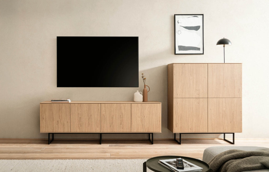 Wohnwand Eiche hell 2 - teilig 330 cm Set - 5 Como - Empinio24 - 