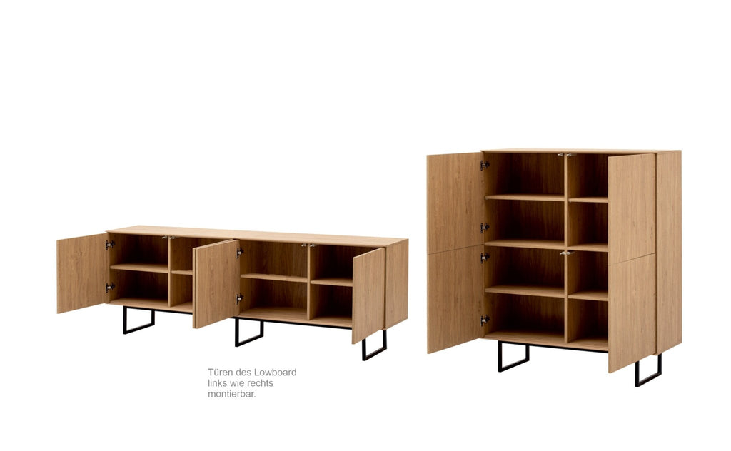 Wohnwand Eiche hell 2 - teilig 330 cm Set - 5 Como - Empinio24 - 