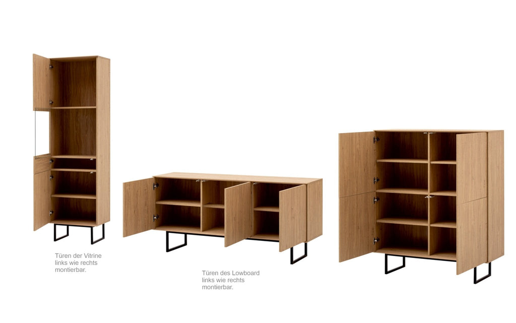 Wohnwand Eiche hell 3 - teilig 353 cm Set - 6 Como - Empinio24 - 