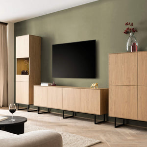 Wohnwand Eiche hell 3 - teilig 403 cm Set - 2 Como - Empinio24 - 