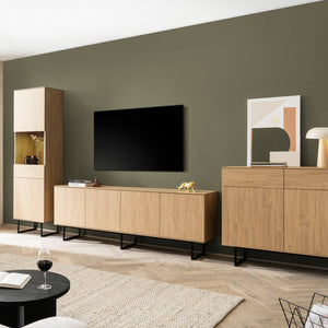 Wohnwand Eiche hell 3 - teilig 403 cm Set - 7 Como - Empinio24 - 