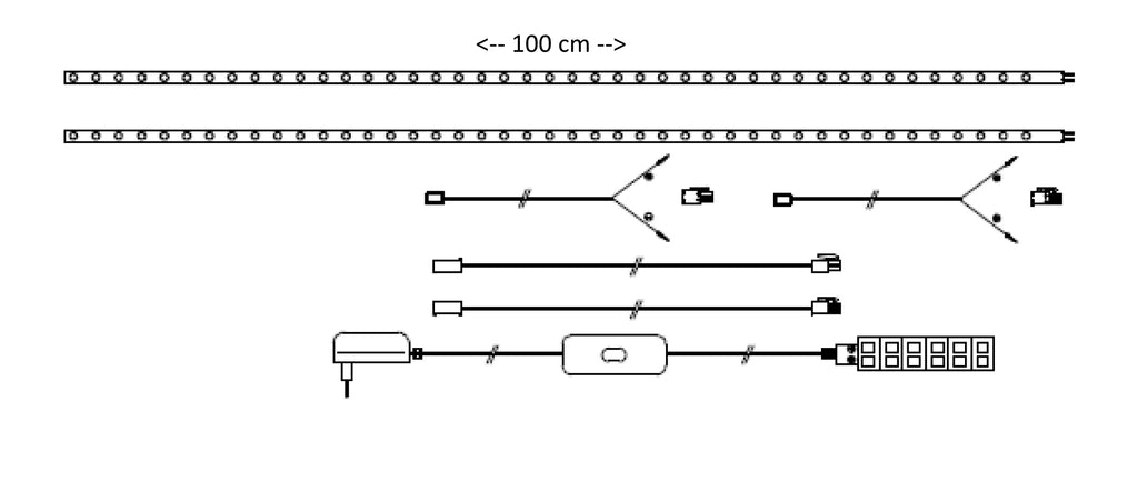 LED Band 100 cm 2-er Set inkl Trafo und Zuleitung