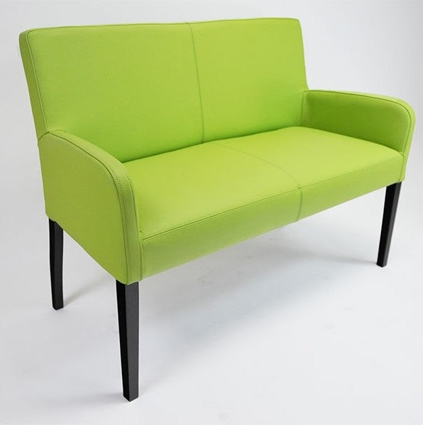 Sitzbank aus Leder 163 cm Beine aus Buche oder Eiche Farben wählbar ALFO