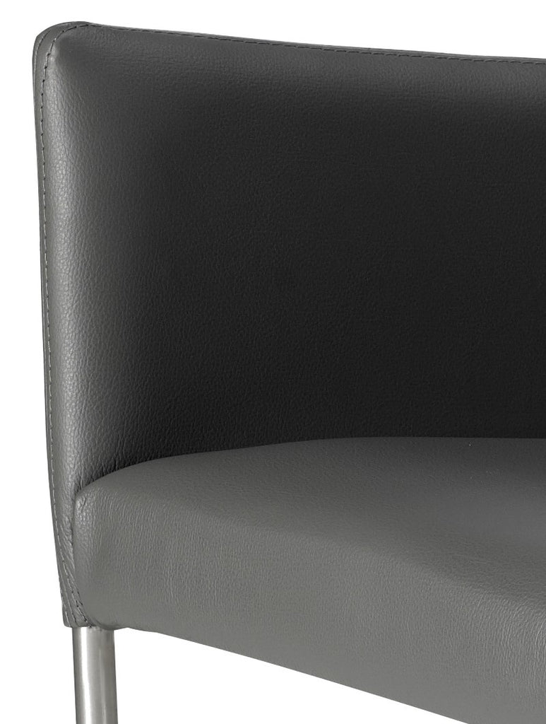 Armlehnstuhl aus Leder Farbe wählbar Beine aus Edelstahl LENARD