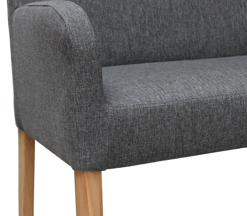 Sitzbank aus Stoff 183 cm Beine aus Buche oder Eiche Farben wählbar ALFO