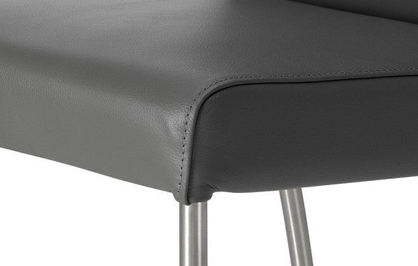 Esszimmerstuhl aus Leder Farbe wählbar Beine aus Edelstahl LENARD