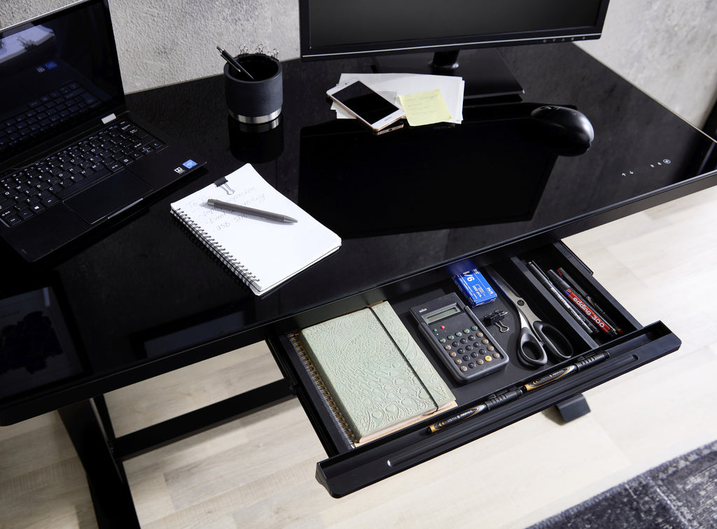 Schreibtisch schwarz elektrisch höhenverstellbar 120x60 cm LIFT4HOME