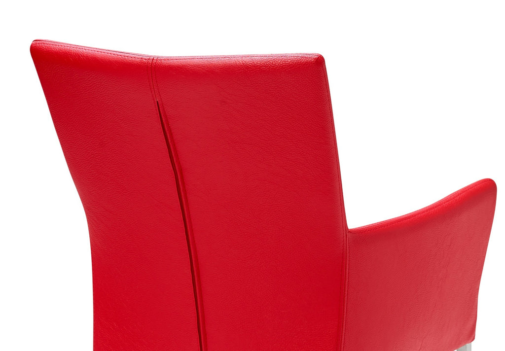 Armlehnstuhl aus Kunstleder Farbe wählbar Beine aus Edelstahl QIARA