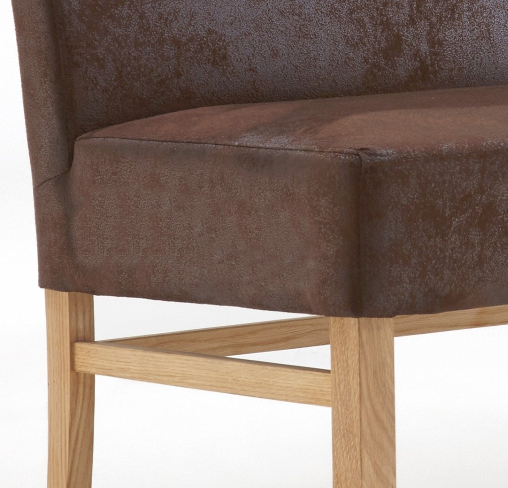 Sitzbank aus Stoff 180 cm Beine aus Buche oder Eiche Farben wählbar SOPHIE