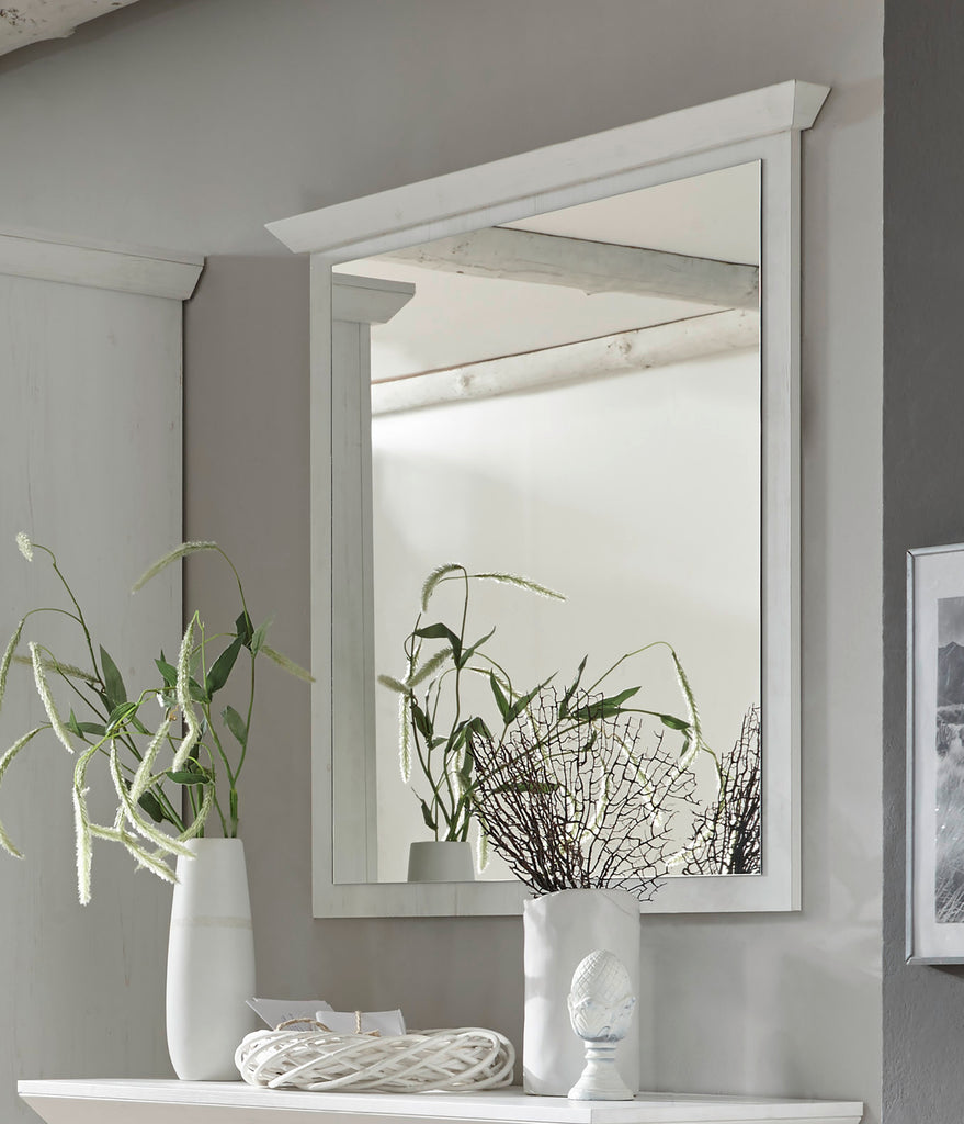 Spiegel 92x99 cm weiß Pinie WALES